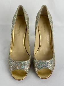 lot 94 image: Glamorous Enzo Angiolini Silver and Gold Sparkle Heels - Size 8.5