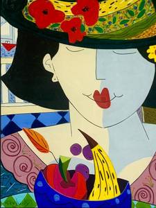 lot 78 image: Large & Vibrant Original Chalk Pastel Painting Signed by Mike Judy -3ft Tall