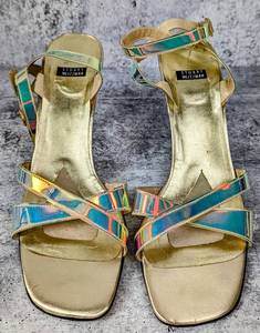 lot 140 image: Vintage Stuart Weitzman Strappy Heels, Size 9