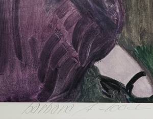 lot 193 image: Barbara A. Wood PENSIVE WOMAN Numbered and Signed Framed Lithograph 549975