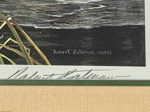 lot 68 image: Vintage Robert Bateman Canadian Wildlife Habitat Conservation Stamp and Signed & Numbered Print -1985