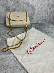 lot 35 image: Paloma Picasso Vintage Cream Leather Handbag with Gold Chain Strap