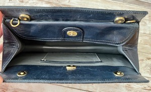 lot 13 image: Vintage Susan Bennis Warren Edwards Navy Lizard Clutch w Detachable Strap