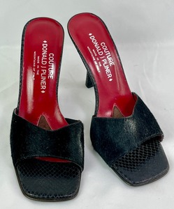 lot 54 image: Vintage Donald J Pliner Couture Pony Hair Slides - Made in Italy - 8 12 M