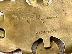 lot 56 image: Impressive Womens Brass Belt Buckle Signed by Belai Ugarte, Gstaad, Switzerland