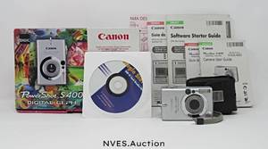 lot 23 image: Canon Powershot S400 Camera in original box