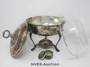 lot 145 image: Silver Plate Chafing Dishes