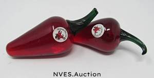 lot 153 image: Glass Pepper Stoppers with Glass Containers