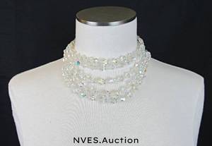 lot 165 image: Vintage Crystal Choker, Champagne Bead Choker