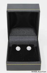 lot 184 image: 14K white gold and white sapphire earings