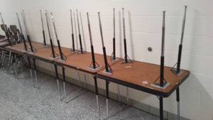 lot 7 image: Chrome and Laminate Tables. (8)