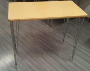 lot 24 image: (6) Tables, Light Laminate and Chrome Base.