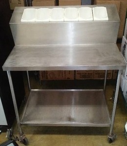 lot 352 image: Stainless Condiment Cart.