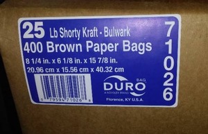 lot 379 image: 25 Lb. Brown Paper Bags (3 Cases)