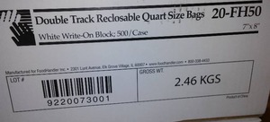 lot 497 image: Quart Size Storage Bags (5 Boxes)