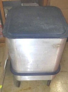 lot 498 image: Rolling Stainless Steel Dry Storage with Lids.