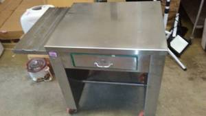 lot 730 image: Stainless Steel and Laminate Rolling Cabinet