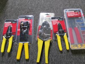 4 crimp tools and a crimp tool set ...