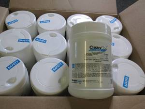 case of 10 1 lb 9 oz cleancide wipe...