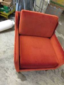 new chair dirty plush fabric upholstry