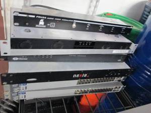 shelf of electronics ...