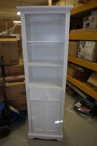 lot 2 image: White Shelf with Bottom Cabinet