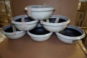 lot 160 image: Southern Patio Ceramix Sydney Bowl Planters -6 Pack