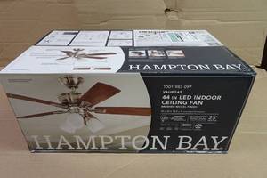 lot 109 image: Hampton Bay 44 LED Indoor Ceiling Fan -Brushed Nickel