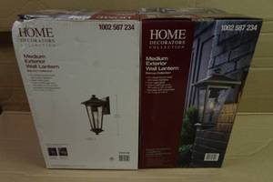 lot 186 image: Home Decorators Collection Medium Exterior Wall Lanterns -Oil-Rubbed Bronze
