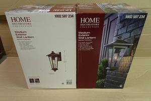 lot 65 image: Home Decorators Collection Medium Exterior Wall Lanterns -Oil-Rubbed Bronze
