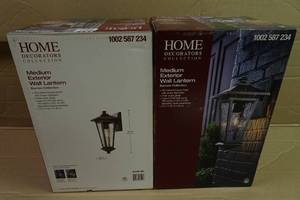 lot 91 image: Home Decorators Collection Medium Exterior Wall Lanterns -Oil-Rubbed Bronze