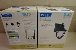 lot 139 image: Progress Lighting LED Wall Lanterns with Etched Glass