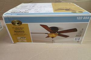 lot 94 image: Hampton Bay Hawkins 44 Small Room Ceiling Fan -Tarnished Bronze