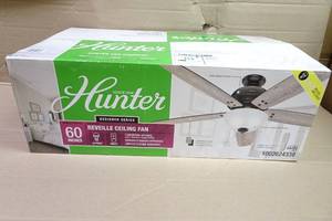 lot 191 image: Hunter 60 Reveille Ceiling Fan with Remote -Reversible Blades