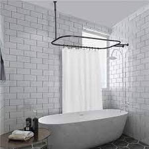 lot 69 image: Aluminum Large Hoop Curtain Rod -Black