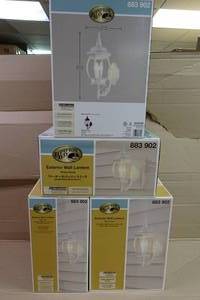 lot 106 image: 4 Hampton Bay Exterior Wall Lanterns -White Finish