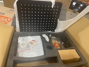 Zalerock Rain 1-Spray Square 12 in. Shower System Shower Head with Handheld in Black Open box customer return see pictures