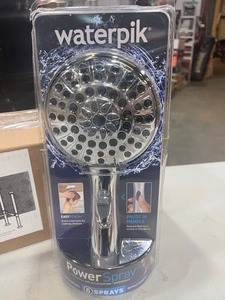 Waterpik 6-Spray 4.8 in. Single Wall Mount Handheld Adjustable Shower Head in Chrome