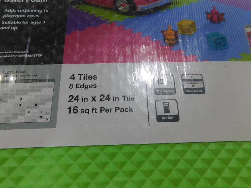 lot 22 image: TrafficMaster Primary Pastel 24 in. x 24 in. x 0.47 in. Foam Playroom Floor Tiles (4 TilesPack) (16 sq. ft.)