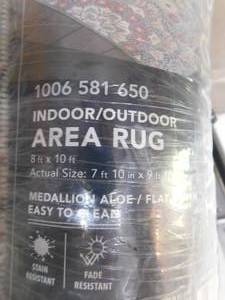 lot 99 image: Hampton Bay AloePink 8 ft. x 10 ft. Medallion IndoorOutdoor Area Rug