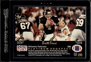 lot 5 image: 1991 Pro Set Platinum Brett Favre Rookie #290