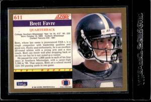 lot 13 image: 1991 Score Brett Favre Rookie #611