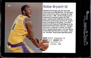 lot 57 image: 1996 NBA Hoops Kobe Bryant Rookie #281