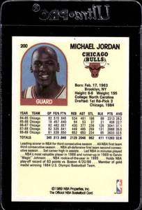 lot 60 image: 1989 NBA Hoops Michael Jordan #200
