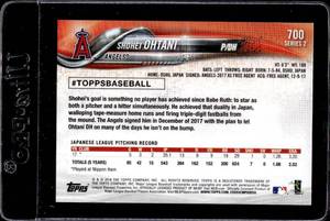 lot 80 image: 2018 Topps Shohei Ohtani Rookie #700