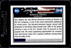 lot 89 image: 2008 Topps President Barack Obama Rookie Card