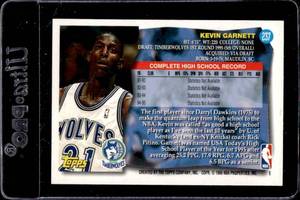 lot 92 image: 1995 Topps Kevin Garnett Rookie #237