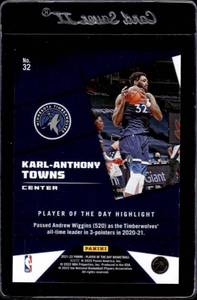 lot 95 image: 2021 Panini KABOOM Karl-Anthony Towns #32 Serial #5499