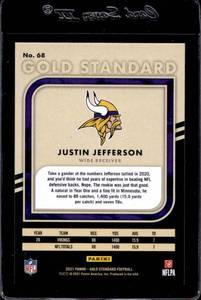 lot 88 image: 2021 Panini Gold Standard Justin Jefferson #68 Serial #1899 HIS JERSEY NUMBER