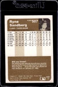 lot 32 image: 1983 Fleer Ryne Sandberg Rookie #507
